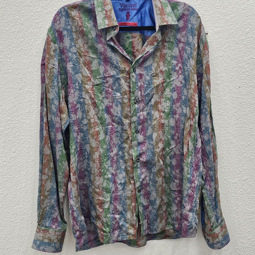 Visconti Multicolor Striped Men's Dress Shirt